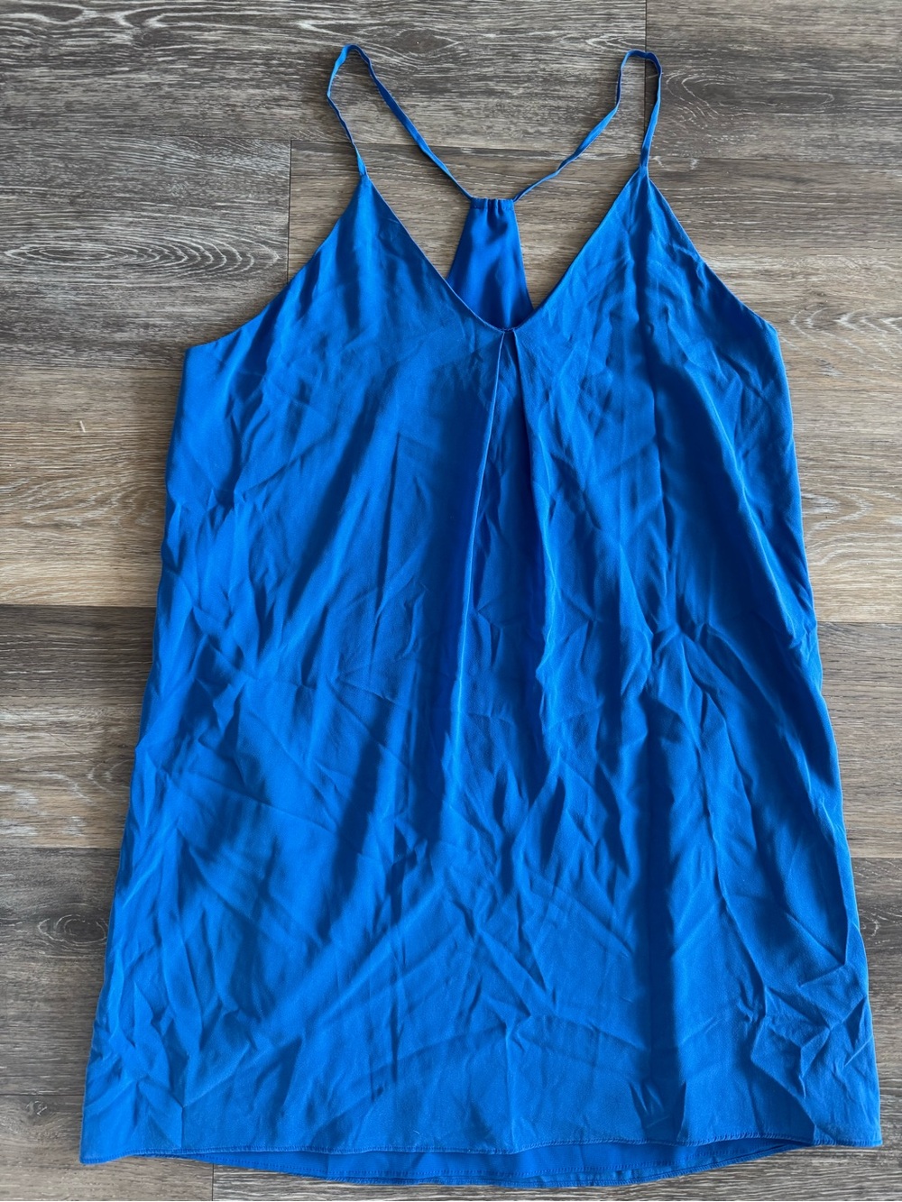 Alice + Olivia Blue Spaghetti Strap V-Neck Dress
